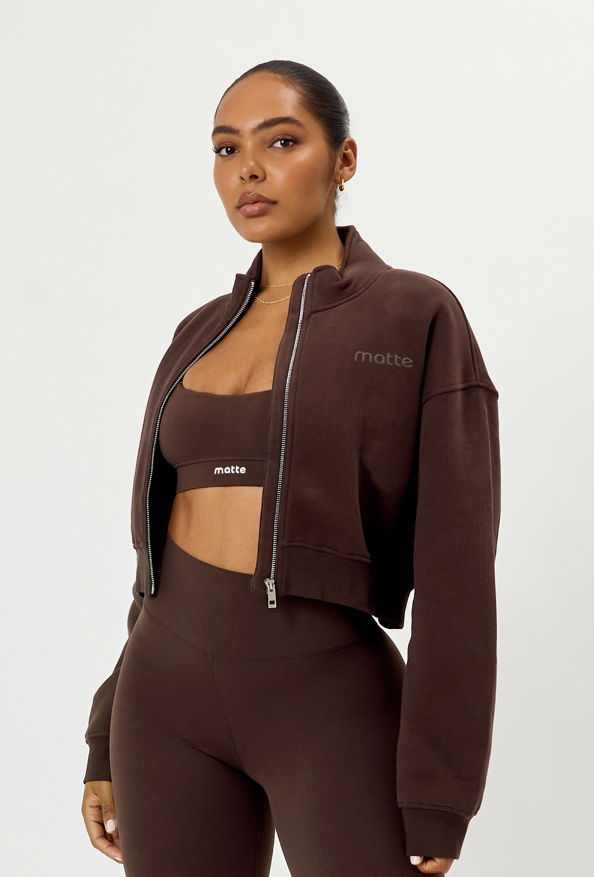 Matte Varsity Jacket - Espresso